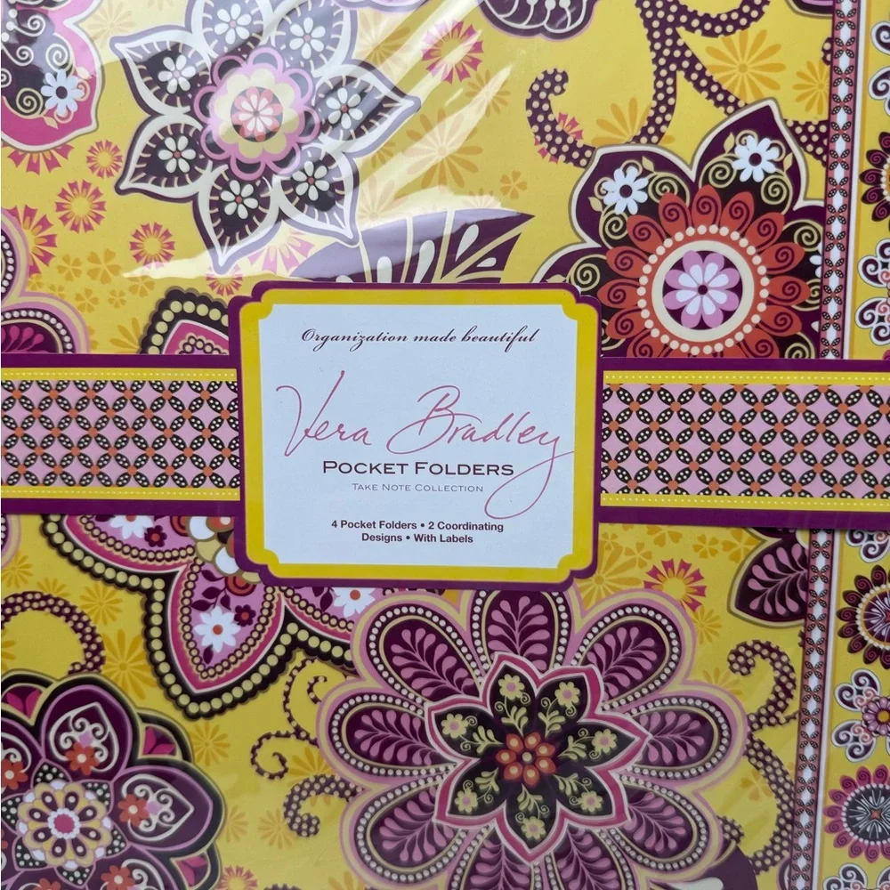 NWT Vera Bradley Bali Gold Pocket Folders Retired Rare